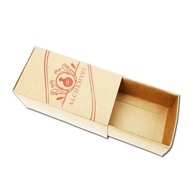 Kraft popieriaus stalčių dėžutė su juostele